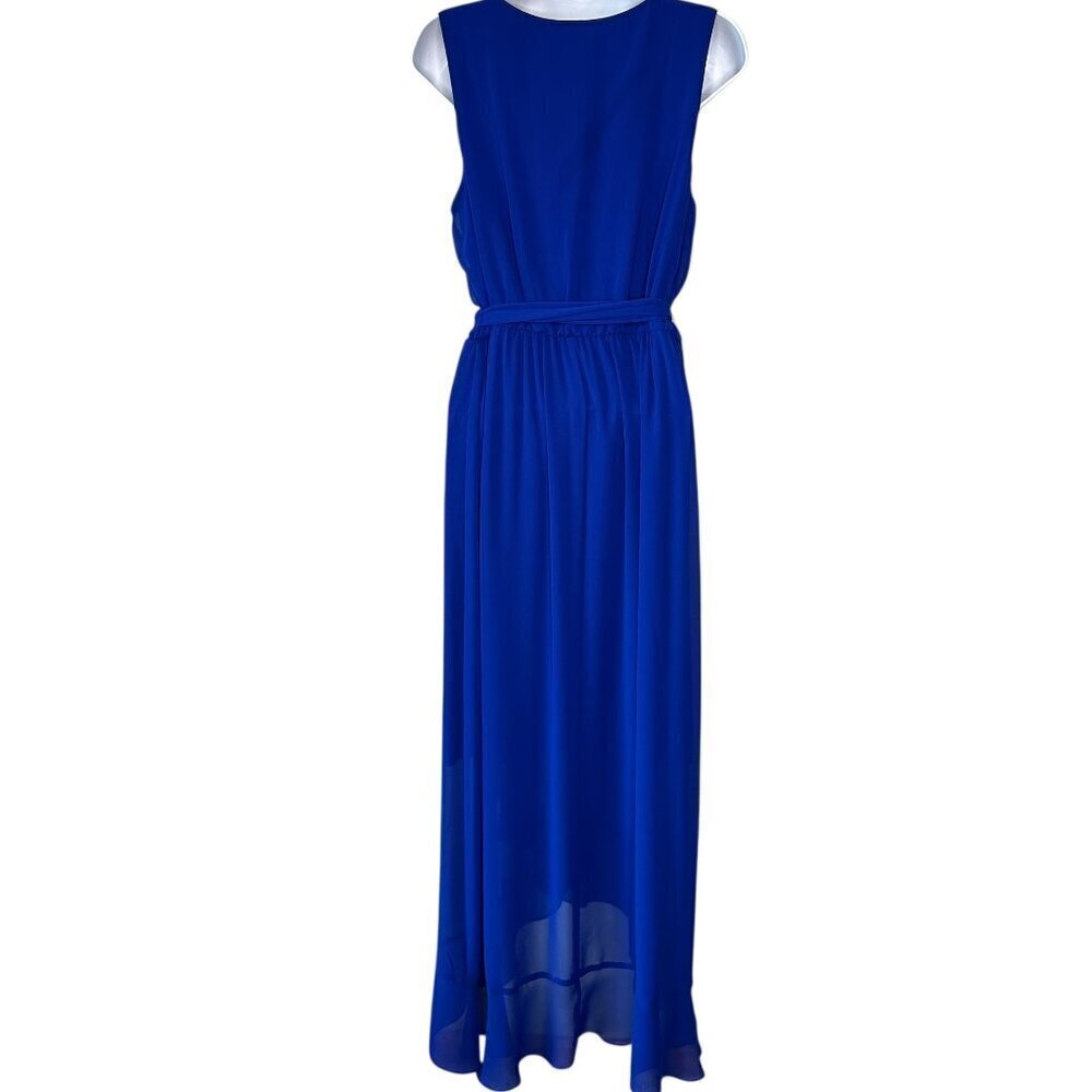 NWOT SLNY Womens Blue Sleeveless Pullover Surplice Hi-Low Maxi Dress Size: 6 - Picture 6 of 11
